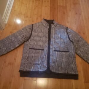 NWOT Girls Blue and Gray Quilted Jacket
